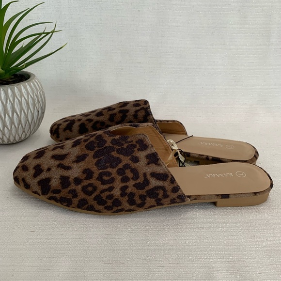 New KASARA Brown Leopard Slide Mules Woman’s 7 - Picture 7 of 9